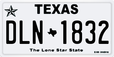 TX license plate DLN1832