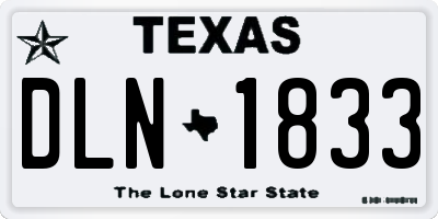 TX license plate DLN1833