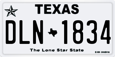 TX license plate DLN1834