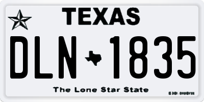 TX license plate DLN1835