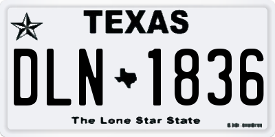TX license plate DLN1836