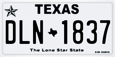 TX license plate DLN1837