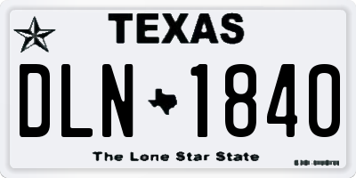 TX license plate DLN1840
