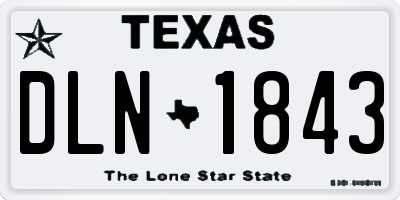 TX license plate DLN1843