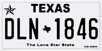 TX license plate DLN1846