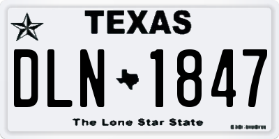 TX license plate DLN1847