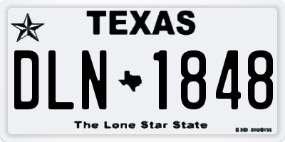 TX license plate DLN1848