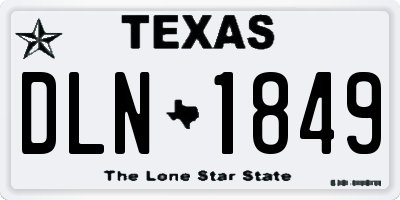 TX license plate DLN1849