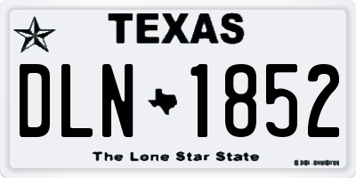TX license plate DLN1852