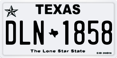 TX license plate DLN1858