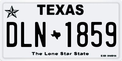 TX license plate DLN1859