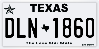 TX license plate DLN1860