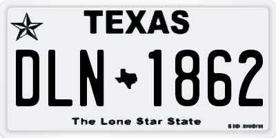 TX license plate DLN1862