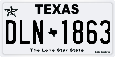 TX license plate DLN1863