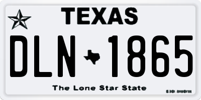 TX license plate DLN1865