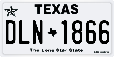 TX license plate DLN1866