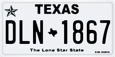 TX license plate DLN1867