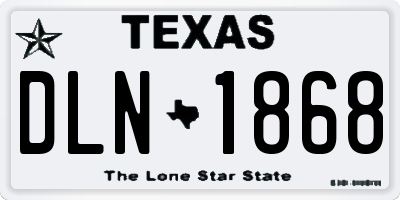 TX license plate DLN1868