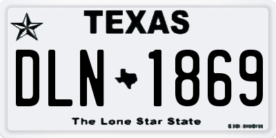 TX license plate DLN1869