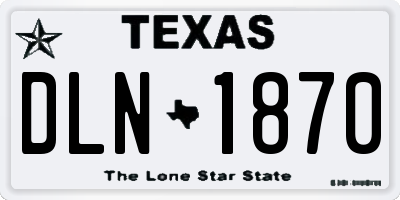 TX license plate DLN1870