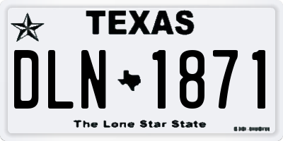 TX license plate DLN1871