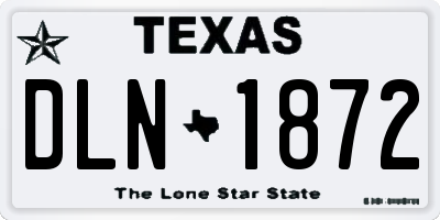 TX license plate DLN1872