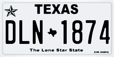 TX license plate DLN1874
