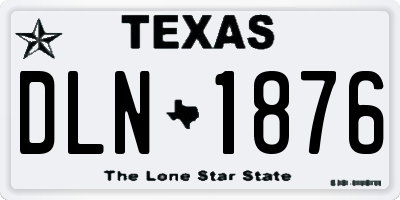 TX license plate DLN1876