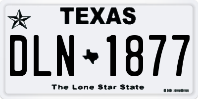 TX license plate DLN1877