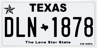 TX license plate DLN1878