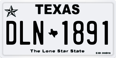TX license plate DLN1891