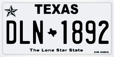 TX license plate DLN1892