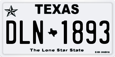 TX license plate DLN1893