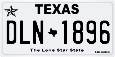 TX license plate DLN1896