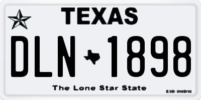 TX license plate DLN1898