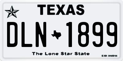 TX license plate DLN1899