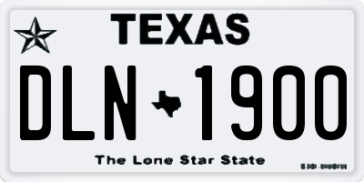 TX license plate DLN1900