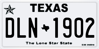 TX license plate DLN1902