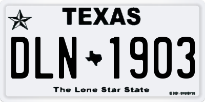 TX license plate DLN1903