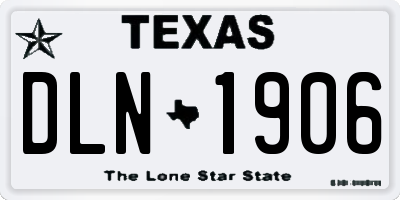 TX license plate DLN1906