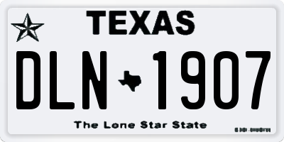 TX license plate DLN1907