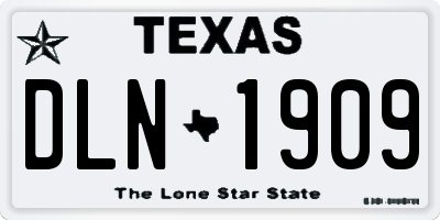 TX license plate DLN1909
