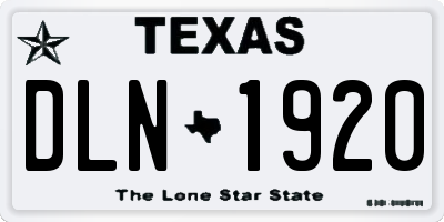 TX license plate DLN1920