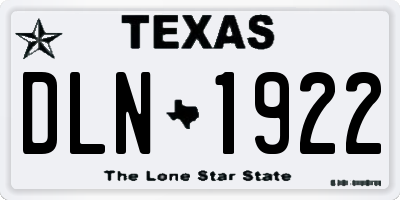 TX license plate DLN1922
