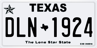 TX license plate DLN1924
