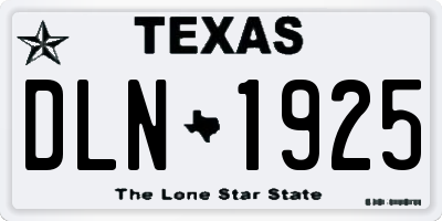 TX license plate DLN1925
