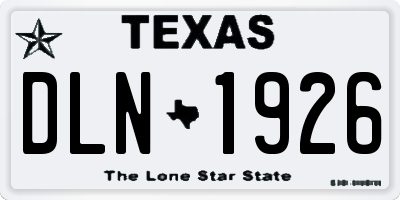 TX license plate DLN1926