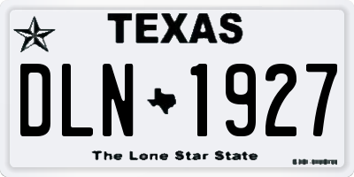 TX license plate DLN1927
