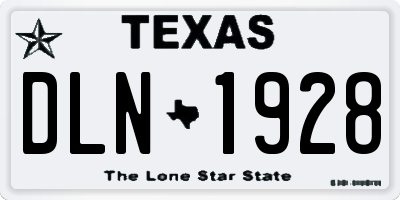 TX license plate DLN1928