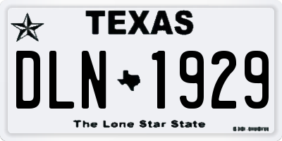 TX license plate DLN1929